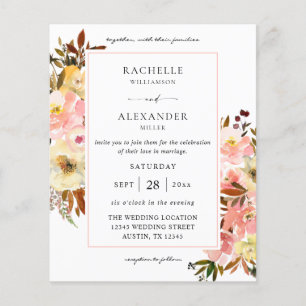 Begroting Snoep Roze en Gele Floral 2 Weddenschap Flyer