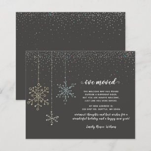 Begroting Snowflakes Holiday Moving Announking