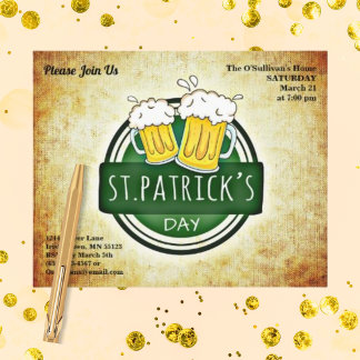 Begroting St Patrick's Day Party Irish Brew Paper