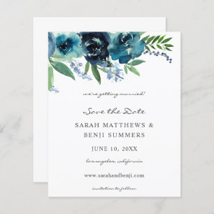 Begroting Stusty Blue 2 Floral Save the Date 2