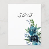 Begroting Stusty Blue 2 Floral Save the Date 2 Flyer (Achterkant)