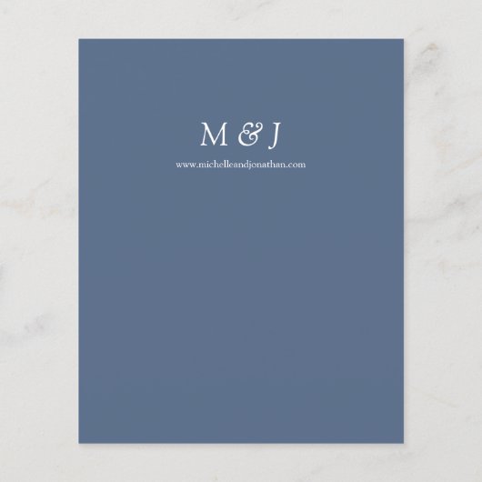 Begroting Stusty Blue & White op Blue Floral Weddi (Achterkant)