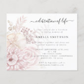 Begroting Stusty Pink Floral Celebration of Life (Voorkant)