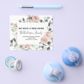 Begroting Stusty Pink Floral Moving Announge Flyer (Enkel)