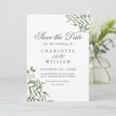 Begroting Succulent Eucalyptus Leaves Wedding Save The Date (Staand voorkant)