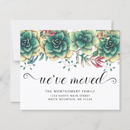 Begroting Succulents Hens Chicks Moving Announge (Voorkant)