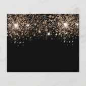 Begroting Sweet 16 zwarte glitter behalve datum (Achterkant)