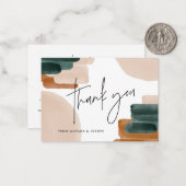 begroting terracotta abstract baby shower dank u notitiekaartje (Voorkant / Achterkant in situ)