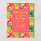 Begroting Tropical Flowers Birthday Party Invitati (Voorkant)