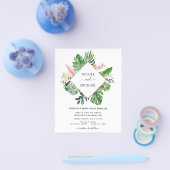 Begroting Tropical Palm Waterverf Geometric Weddin Flyer (Enkel)