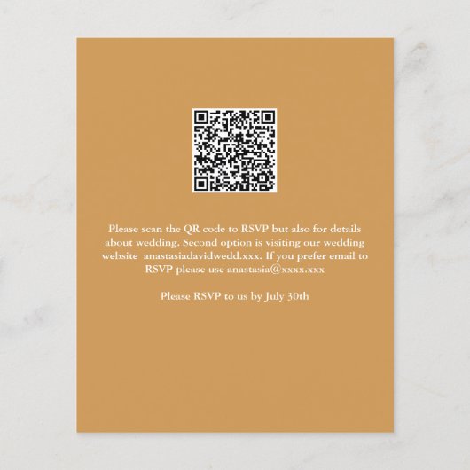 Begroting Tropisch palm Leaf QR Code Weddenschap (Achterkant)