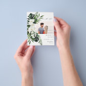 Begroting Tropisch-witte Floral sparen de Datum Fo Flyer (Hand)