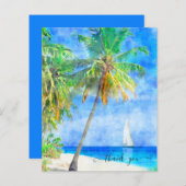 Begroting Tropische eilandpalm Boat Dank u (Voorkant / Achterkant)