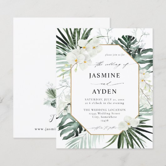 Begroting Tropische palm & White Floral Wedding (Voorkant / Achterkant)
