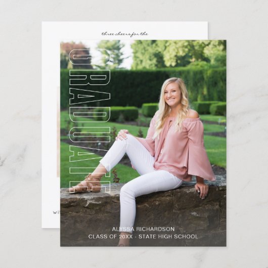 Begroting twee Afstuderen aankondiging van het typ (Voorkant / Achterkant)