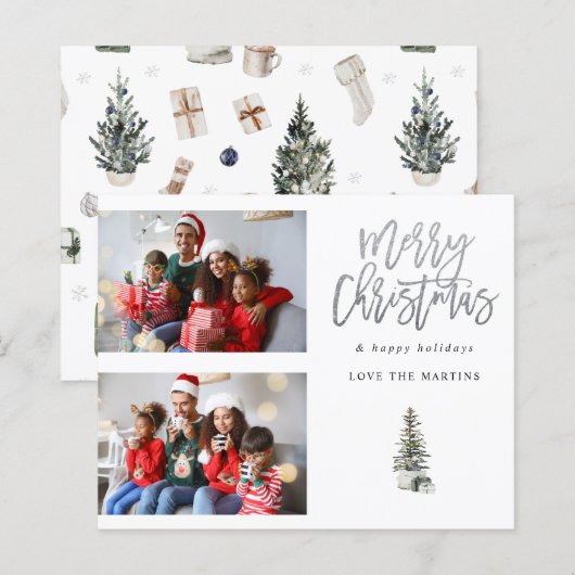 Begroting twee foto's kerstbomen modern (Voorkant / Achterkant)