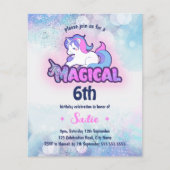 Begroting Unicorn Magical Any Age 6th Birthday (Voorkant)