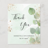 Begroting verjaardag eucalyptus glitter dank je cr (Voorkant)