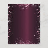 Begroting verjaardag glitter florale uitnodiging (Achterkant)