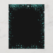 Begroting verjaardag zwarte blauwgroen groene uitn (Achterkant)