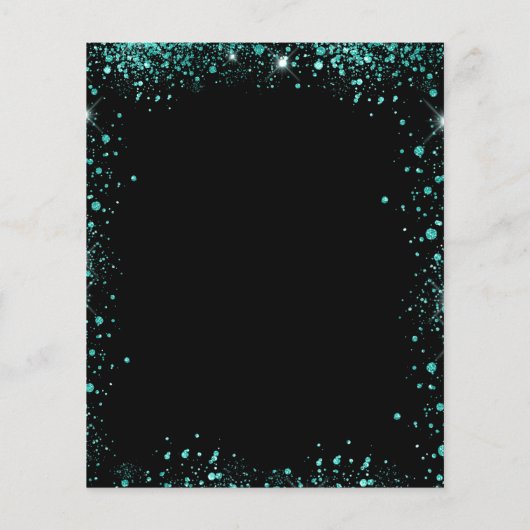 Begroting verjaardag zwarte blauwgroen groene uitn (Achterkant)