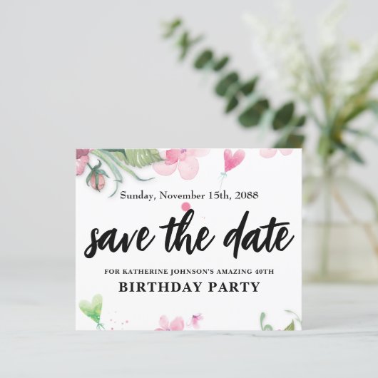 Begroting, verjaardagsbloem Sla de datum op (Staand voorkant)