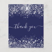 Begroting verjaardagsnavy blauw glitter stof bedan (Voorkant)