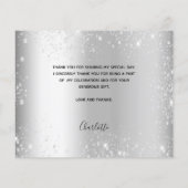 Begroting verjaardagszilverglitter foto bedankt (Achterkant)