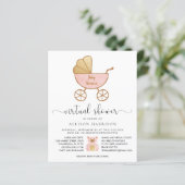 Begroting Virtual Baby shower Retro Carriage roze (Staand voorkant)