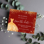 Begroting voor gouden gouden jurk op feestdag, beh flyer