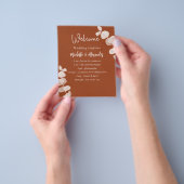 Begroting voor het gebrande oranje eucalyptusprogr flyer (Hand)