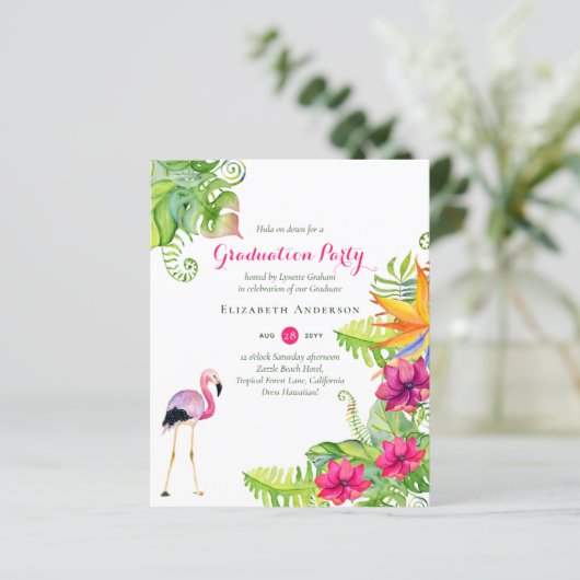 Begroting voor Tropical Flamingo Afstuderen nodigt (Staand voorkant)