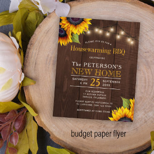 Begroting voor zonnebloemen herfst huisverwarming  flyer