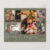 Begroting Vrolijk kerstfeest op groen 6 Foto Flyer (Voorkant)