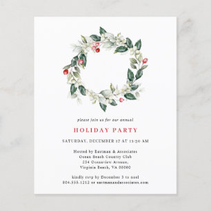 Begroting Waterverf Greenery Holiday Flyer