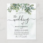Begroting Waterverf Groene Eucalyptusbruiloft (Voorkant)