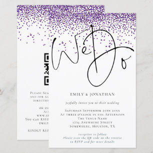 Begroting We doen een QR-code Paars Glitter Weddin