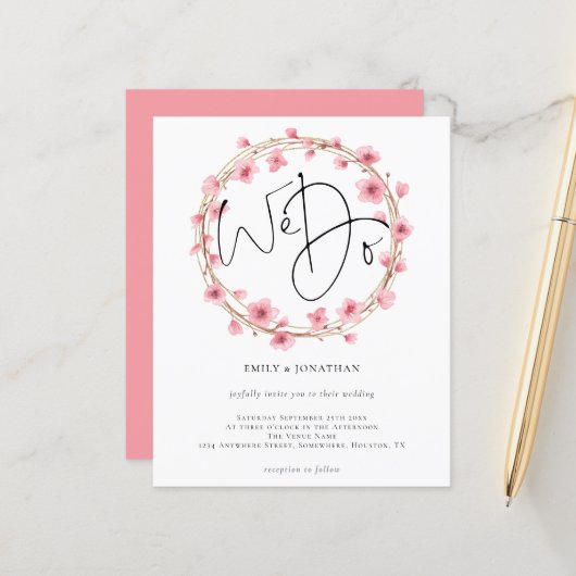 Begroting We doen een uitnodiging voor een Lijst-h (Voorkant / Achterkant in situ)