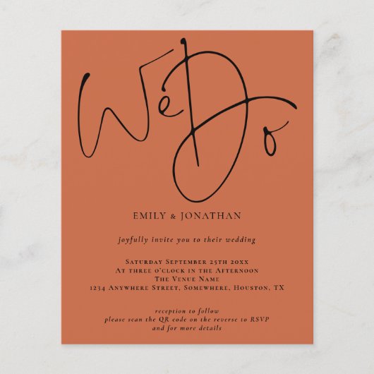 Begroting We doen een uitnodiging voor het huwelij (Voorkant)