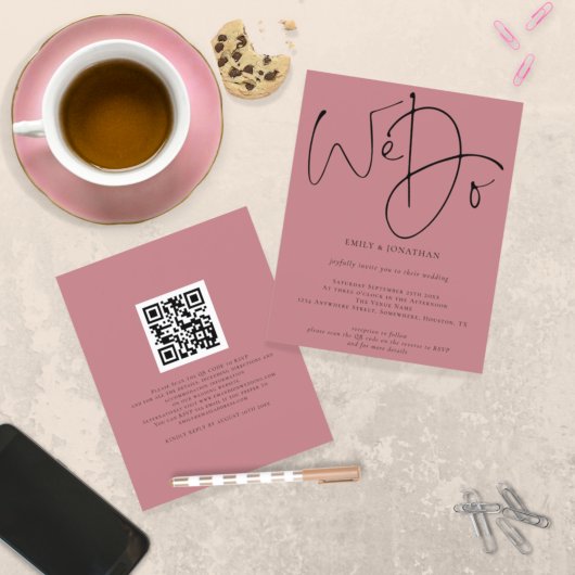 Begroting We doen Roos QR Code Weddenschap uitnodi