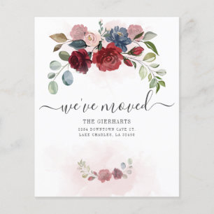 Begroting We hebben Floral Moving Announcement ver Flyer