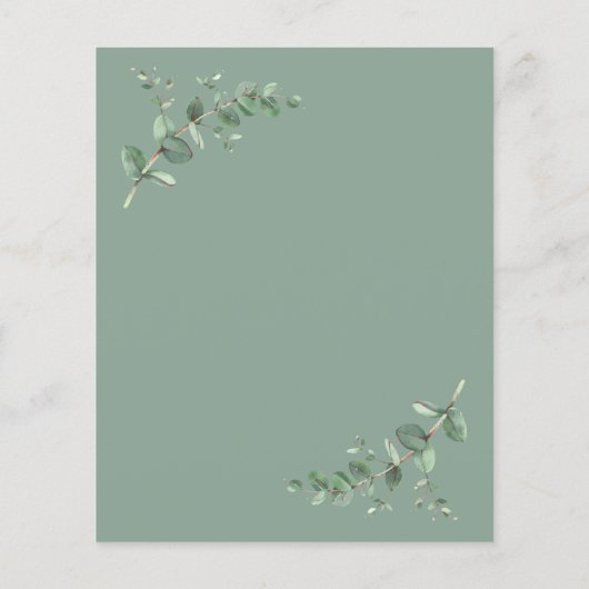 Begroting Weddenschap groen Eucalyptus botanical (Achterkant)