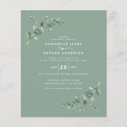 Begroting Weddenschap groen Eucalyptus botanical (Voorkant)