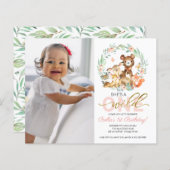 Begroting Wild 1 verjaardag Uitnodigingen met foto (Voorkant / Achterkant)