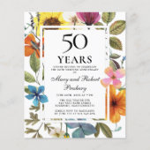 Begroting Wilde bloem 50e Jubileum Uitnodiging (Voorkant)