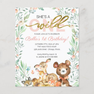 Begroting Ze is een Wilde Eerste Dag Uitnodigingen