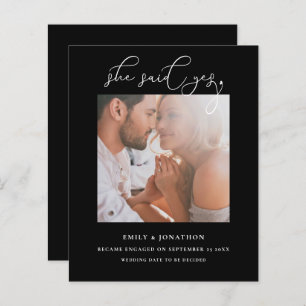 Begroting Ze zei ja Script Photo Black Verloving