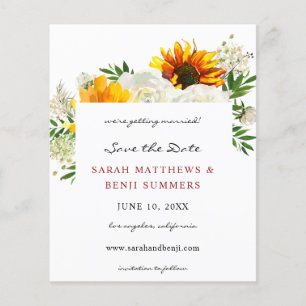 Begroting Zonnebloem & W Floral Artsy Save the Dat Flyer