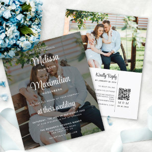 Begroting zwart transparant 2 foto QR-code RSVP