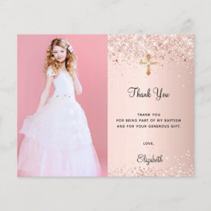 Begrotingbevestiging blush glitter foto bedankt